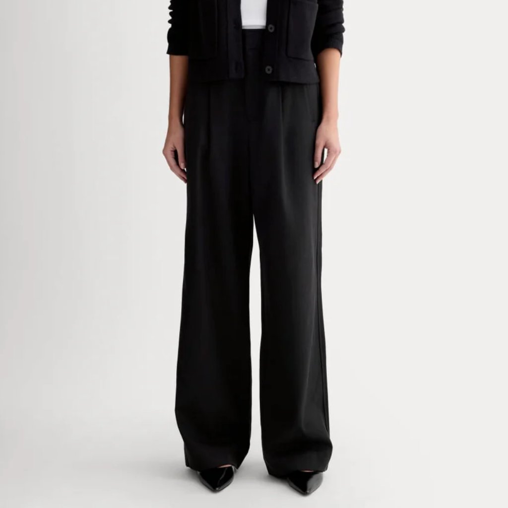 Everlane The Way-High Drape Pants In Black, Size 16, New With Tag